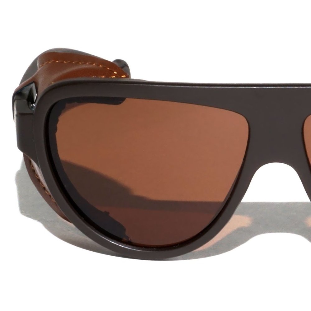 Classic Side Leather Shield Sunglasses - image 2